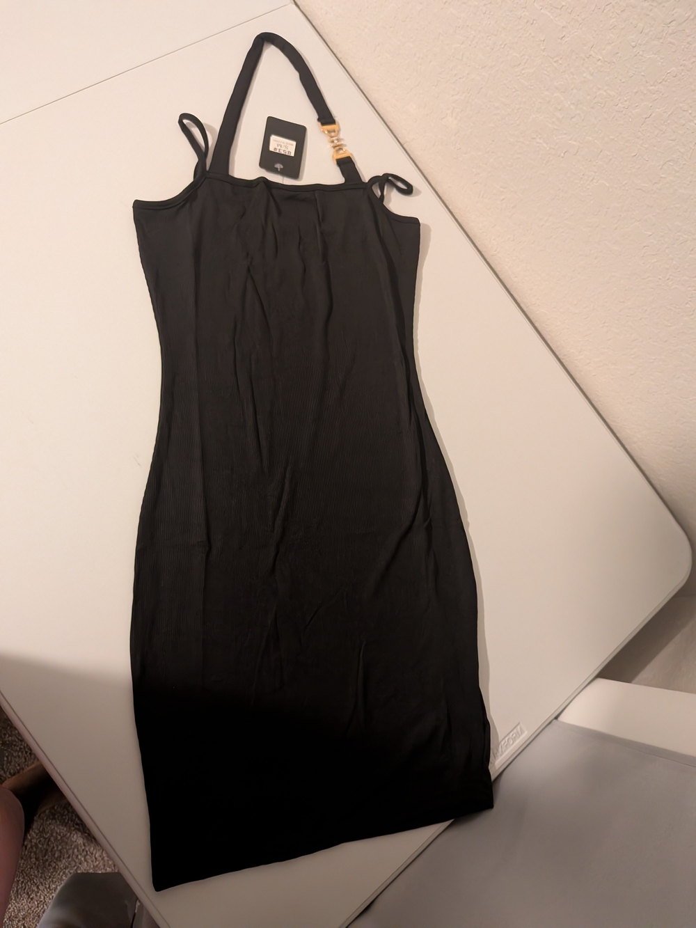 Classic Black Midi Slip Dress with Adjustable Straps